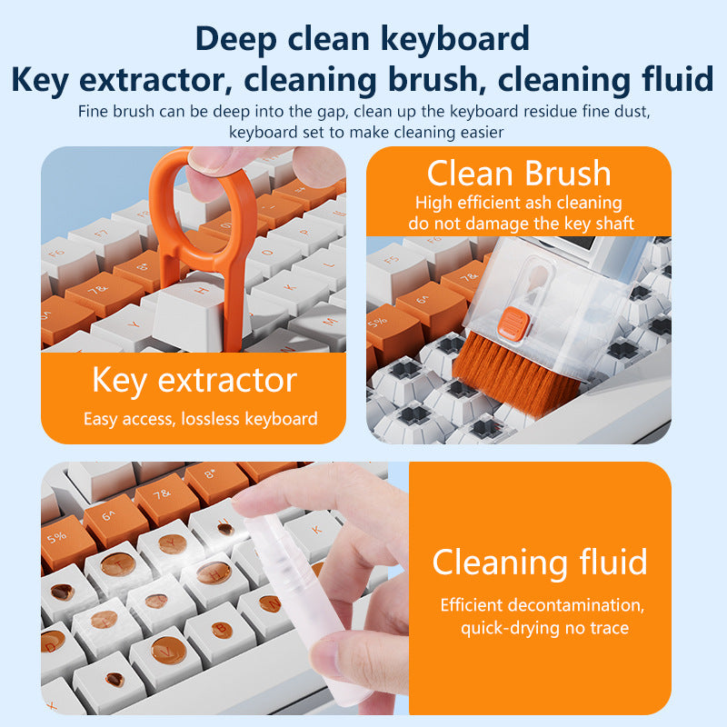 Keyboard Cleaner Laptop Cleaning Kit, All-in-One Keyboard Cleaning Kit, Laptop Cleaner Tool for MacBook iPad iPhone Computer, Portable Electronics Brush Tool for Tablet PC Camera Lens Earbuds Monitor