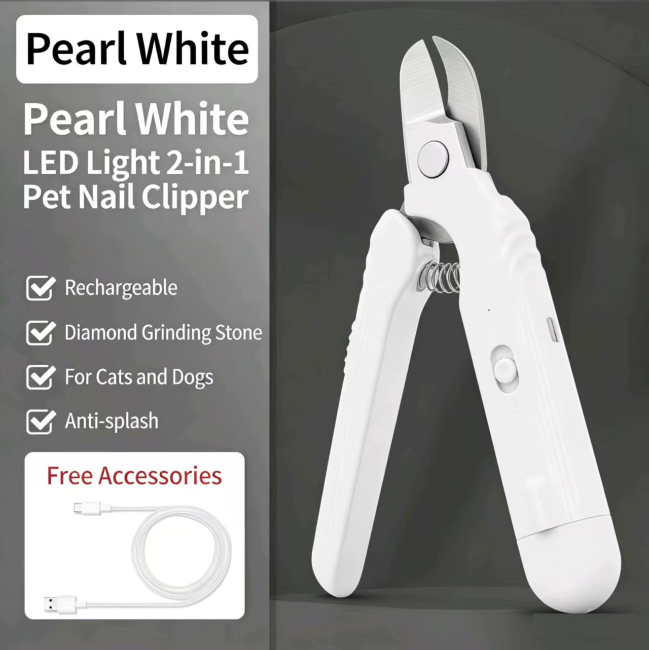2-in-1 LED Pet Nail Clipper & Grinder for Cats & Dogs