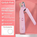 2-in-1 LED Pet Nail Clipper & Grinder for Cats & Dogs