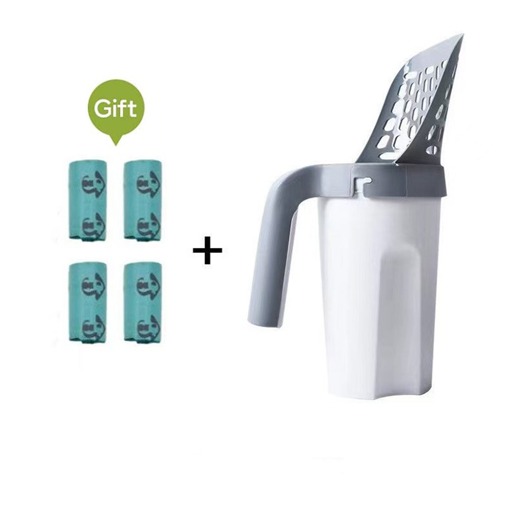 Premium Cat Litter Scooper Set - Integrated Waste Bin, Portable with Holder & Easy Storage Caddy