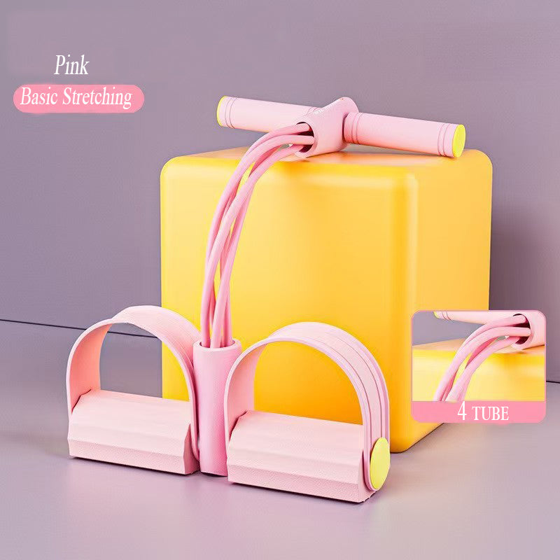 4-Root/6-Root/8-Root Resistance Band with Footplate - Elastic Movement Home Fitness Elastic Stretchers