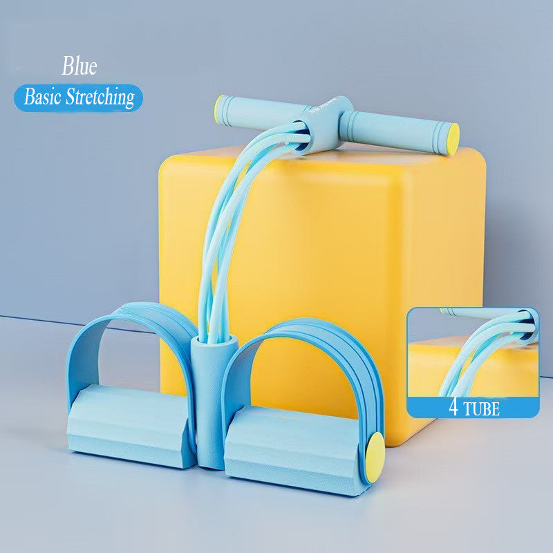 4-Root/6-Root/8-Root Resistance Band with Footplate - Elastic Movement Home Fitness Elastic Stretchers