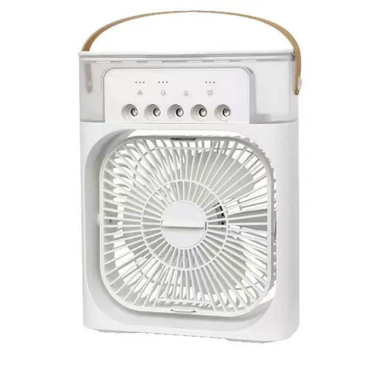 Portable Air Conditioner, 4-in-1 Air Cooler, 600ml Quiet Mini Air Conditioner Desk Fan, Mini Air Conditioning with 3 Speeds/Cool Mist/2-8H Timer/6 LED Light, Cooling Fan for Summer,Room,Home,Office