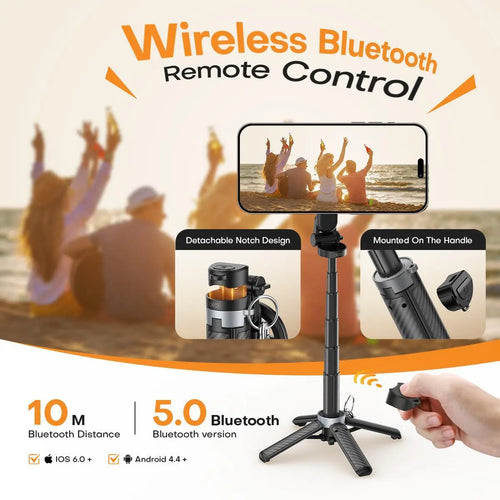 2026 Edition Four-in-One Magnetic Selfie Stick is upgraded to 25 inches longer, enhanced in stability, equipped with a wireless Bluetooth remote control, 360° rotation, and compatible with various mobile phones