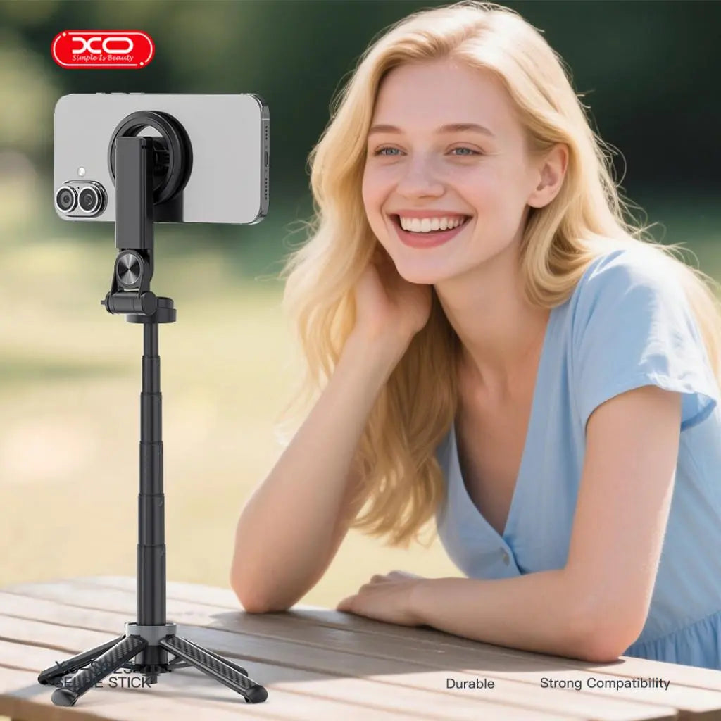 2026 Edition Four-in-One Magnetic Selfie Stick is upgraded to 25 inches longer, enhanced in stability, equipped with a wireless Bluetooth remote control, 360° rotation, and compatible with various mobile phones