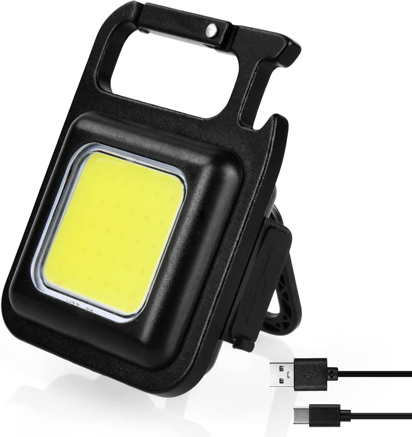 Mini LED Flashlight Torch, COB Rechargeable Keychain Small Flash Light 1000 Lumen, Portable Pocket Light 4 Light Modes Waterproof Keyring Torch for Workshop, Auto, Repairing, Outdoor Emergency