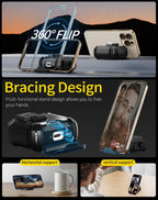 Protective case suitable for AirPods 4 and AirPods Pro 2/3 generations. Automatic pop-up cover with safety latch. Military-grade shock-resistant hard shell case. Magnetic wireless charging. Can be used as a phone stand.