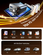 Extensible car charger 120 watts, automotive accessories, men's and women's gifts, electronic products, 12-volt car USB fast charging adapter socket, suitable for Samsung devices such as iPhone 17, 16, 13.