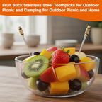 7Pcs Food Grade 304 Stainless Steel Toothpick Set，Silver Portable Pocket Toothpick Holder Reusable Metal Toothpick with a Tube for Outdoor Picnic Camping and Travel