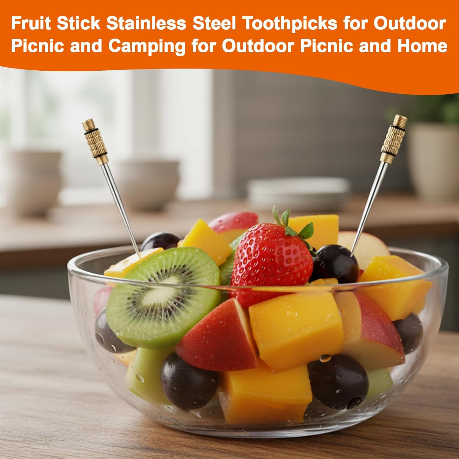 7Pcs Food Grade 304 Stainless Steel Toothpick Set，Silver Portable Pocket Toothpick Holder Reusable Metal Toothpick with a Tube for Outdoor Picnic Camping and Travel