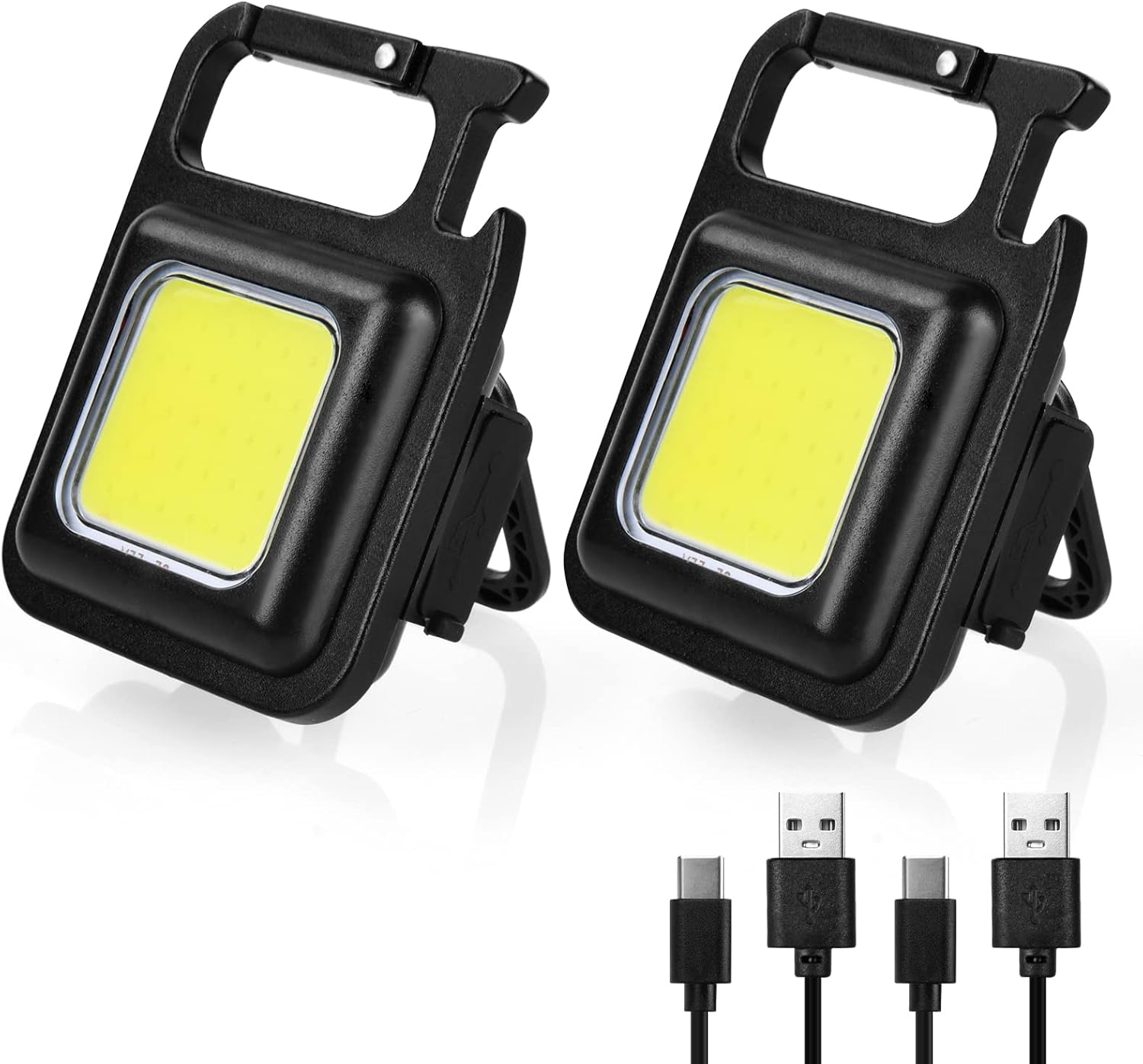 Mini LED Flashlight Torch, COB Rechargeable Keychain Small Flash Light 1000 Lumen, Portable Pocket Light 4 Light Modes Waterproof Keyring Torch for Workshop, Auto, Repairing, Outdoor Emergency