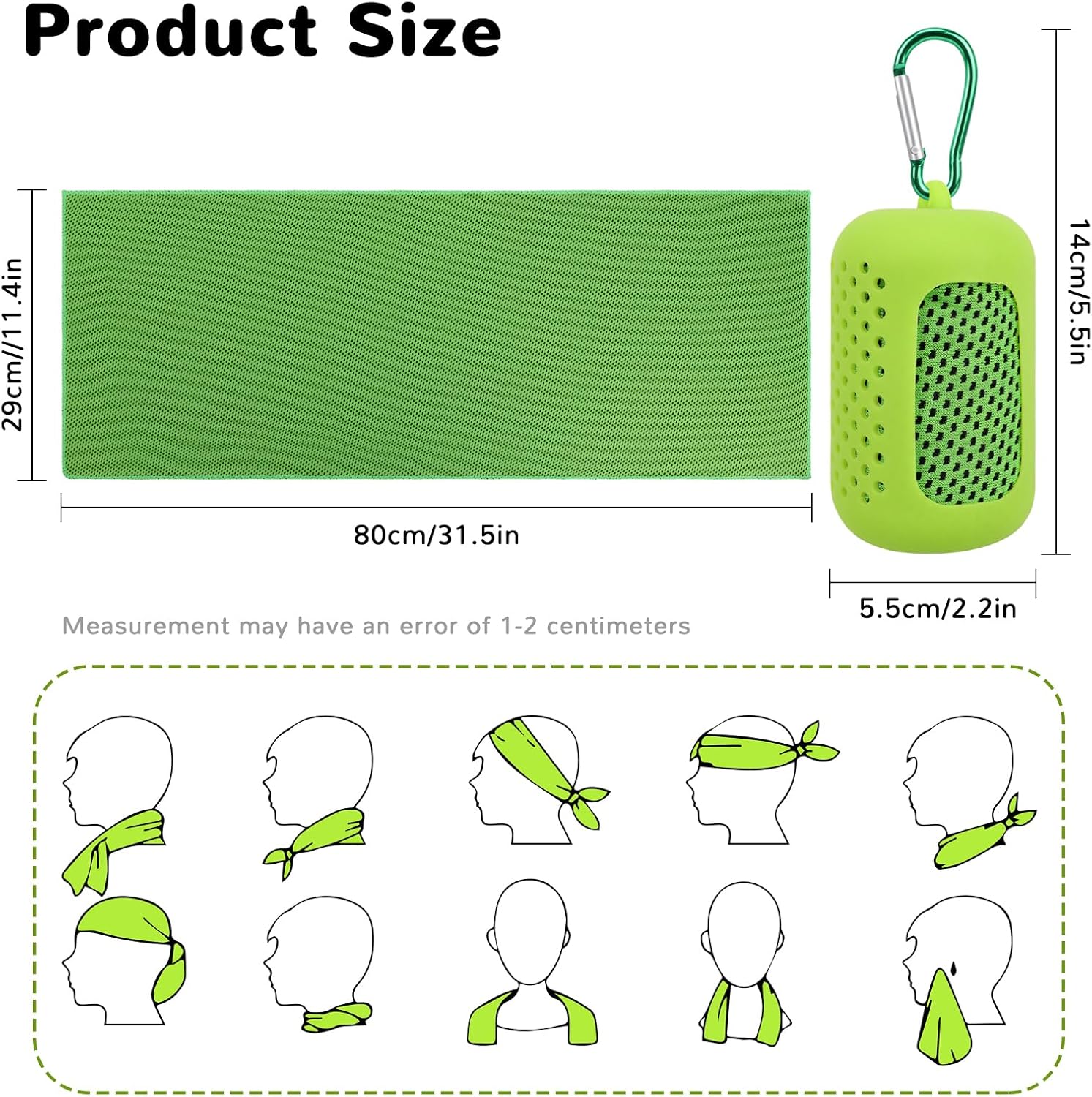 Cooling Towels, Cool Gym Towel Quick Drying Cool Neck Towel Sports Fitness Yoga Cooling Towels (30x80 cm)