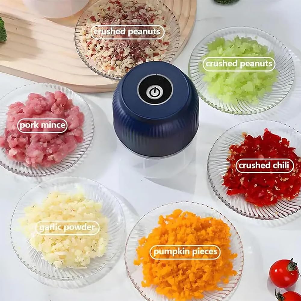 Electric Mini Food Chopper, Small Food Processor Garlic Grinder, Portable Cordless Vegetable Dicer, Kitchen Appliance Helper, for Nuts Onions Pepper Vegetable Meat
