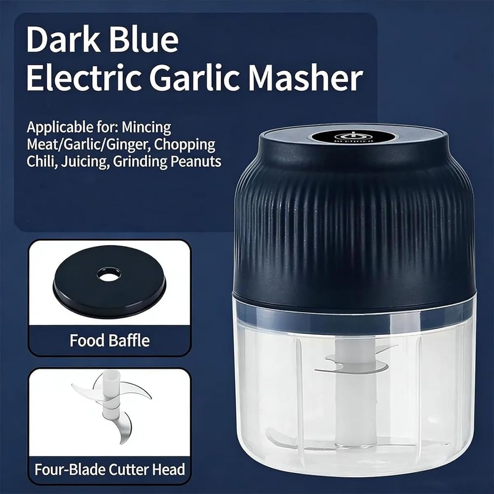 Electric Mini Food Chopper, Small Food Processor Garlic Grinder, Portable Cordless Vegetable Dicer, Kitchen Appliance Helper, for Nuts Onions Pepper Vegetable Meat