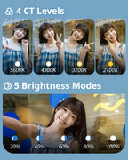 Magnetic Selfie Light for Phone, [Compatible with MagSafe] [Foldable Mirror] Diyife 360° Rotatable Phone Light Clip on, CRI95, 45 LED, 6 Modes, Portable Selfie Ring Light for Streaming, Makeup