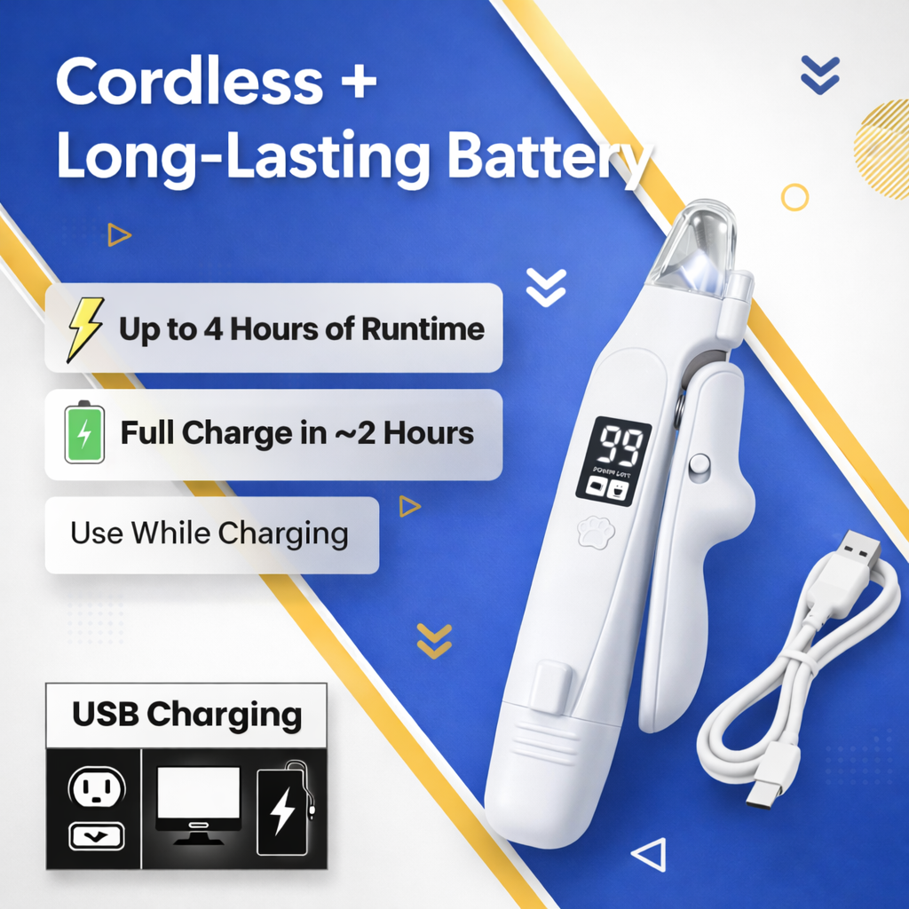 2-in-1 LED Pet Nail Clipper & Grinder for Cats & Dogs