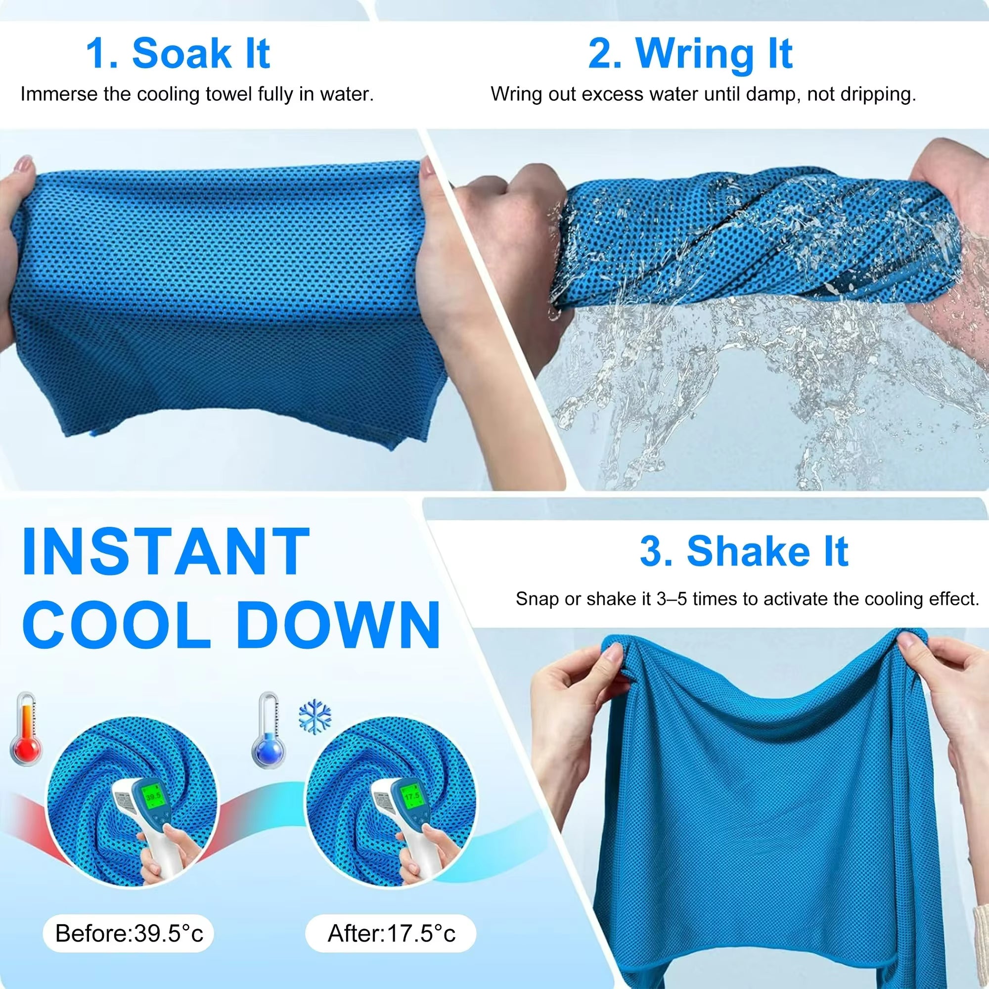 Cooling Towels, Cool Gym Towel Quick Drying Cool Neck Towel Sports Fitness Yoga Cooling Towels (30x80 cm)