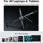 Laptop Stand for Desk, Foldable Aluminum Alloy Magnetic Notebook Riser Mount,Adjustable Height Ventilated Cooling Computer Cooling Holder,Multi-functional Stand for Laptop,Tablet and Phone