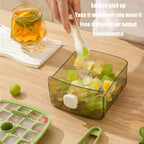48 Cube Ice Maker with Easy Press Lid, Upgraded Press-Type Ice Cube Tray with Storage Bin & Lid,