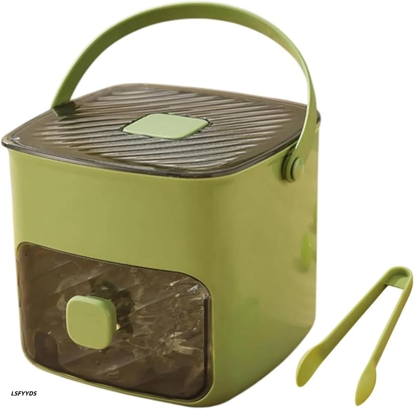 48 Cube Ice Maker with Easy Press Lid, Upgraded Press-Type Ice Cube Tray with Storage Bin & Lid,