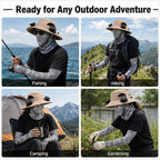 【FathersDayGift】Solar Fan Hat, Hat with Fans Solar Powered, Outdoor Wide Brim Sun Hats with 2 Fans, 3 Adjustable Wind Speeds, Solar & USB Charging, Summer UV Protection Fishing Hats for Outdoor Activities