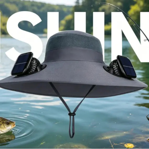 【FathersDayGift】Solar Fan Hat, Hat with Fans Solar Powered, Outdoor Wide Brim Sun Hats with 2 Fans, 3 Adjustable Wind Speeds, Solar & USB Charging, Summer UV Protection Fishing Hats for Outdoor Activities