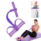 4-Root/6-Root/8-Root Resistance Band with Footplate - Elastic Movement Home Fitness Elastic Stretchers