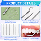 7Pcs Food Grade 304 Stainless Steel Toothpick Set，Silver Portable Pocket Toothpick Holder Reusable Metal Toothpick with a Tube for Outdoor Picnic Camping and Travel