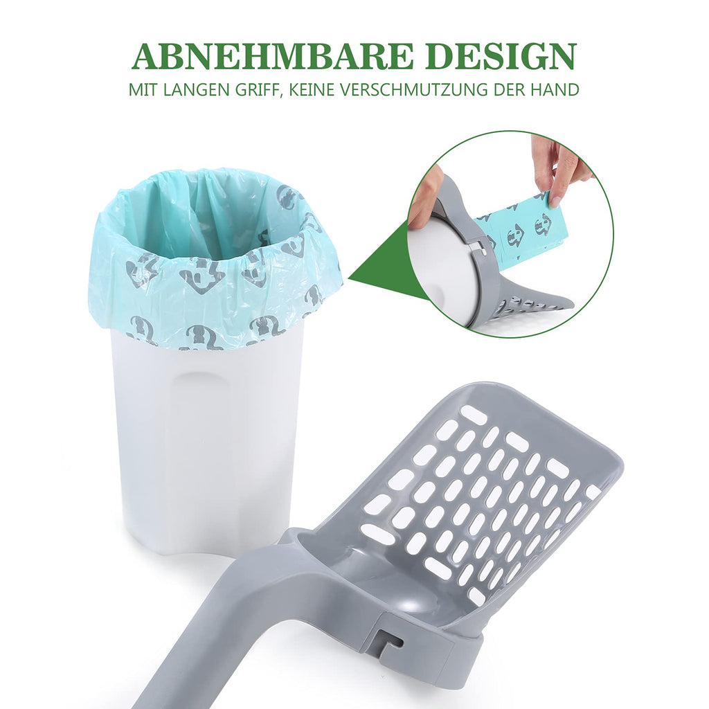 Premium Cat Litter Scooper Set - Integrated Waste Bin, Portable with Holder & Easy Storage Caddy