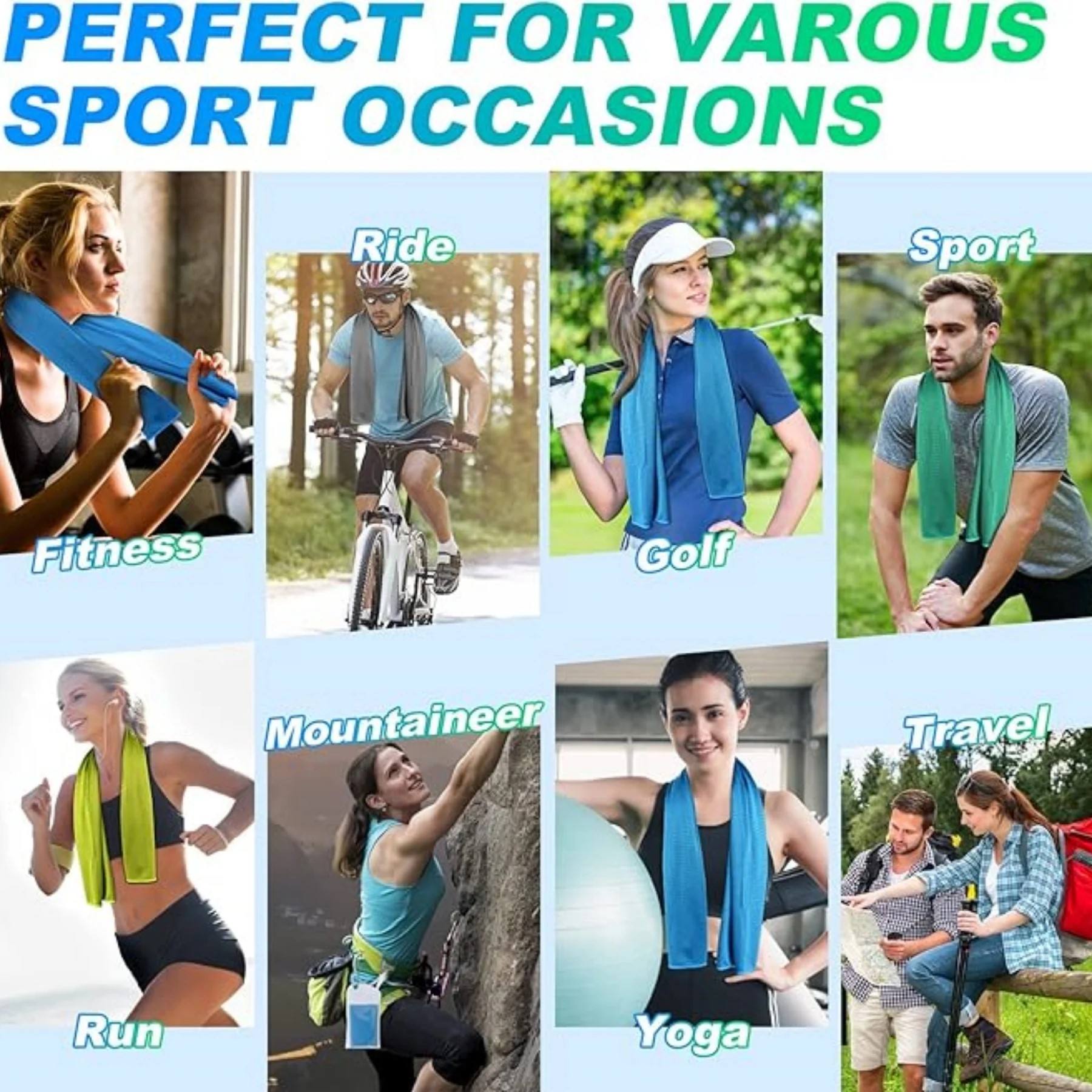 Cooling Towels, Cool Gym Towel Quick Drying Cool Neck Towel Sports Fitness Yoga Cooling Towels (30x80 cm)