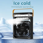 Portable Air Conditioner, 4-in-1 Air Cooler, 600ml Quiet Mini Air Conditioner Desk Fan, Mini Air Conditioning with 3 Speeds/Cool Mist/2-8H Timer/6 LED Light, Cooling Fan for Summer,Room,Home,Office