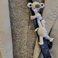 Handmade Crochet Prehistoric Sloth Bag Charm | Funny Long Neck Sloth Plush Toy | Gift for Animal Lovers