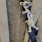 Handmade Crochet Prehistoric Sloth Bag Charm | Funny Long Neck Sloth Plush Toy | Gift for Animal Lovers