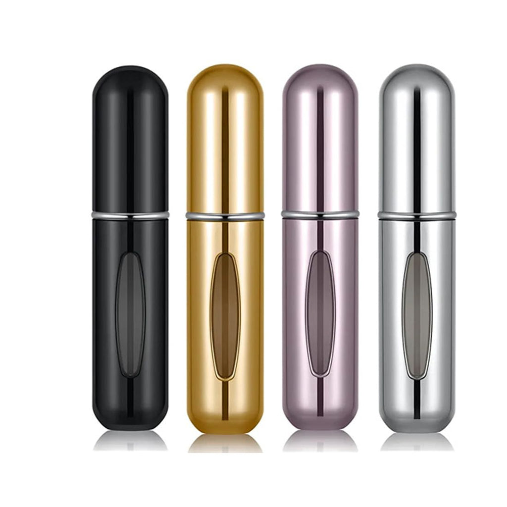Travel Perfume Atomiser Refillable, Small Portable Empty Spray Bottle, Perfume Portable Empty Cologne Refill Pump Dispenser for Outdoor Pink/Gold