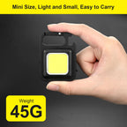 Mini LED Flashlight Torch, COB Rechargeable Keychain Small Flash Light 1000 Lumen, Portable Pocket Light 4 Light Modes Waterproof Keyring Torch for Workshop, Auto, Repairing, Outdoor Emergency