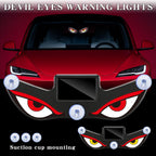 Solar Demon Eye LED Car Window Light, Solar USB Dual-Power Devil Eyes Warning Lights, Suction Cup Dynamic LED Car Eyes, Vibration Induction Ambient Lighting, for Car, Trucks Window