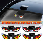 Solar Demon Eye LED Car Window Light, Solar USB Dual-Power Devil Eyes Warning Lights, Suction Cup Dynamic LED Car Eyes, Vibration Induction Ambient Lighting, for Car, Trucks Window