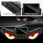 Solar Demon Eye LED Car Window Light, Solar USB Dual-Power Devil Eyes Warning Lights, Suction Cup Dynamic LED Car Eyes, Vibration Induction Ambient Lighting, for Car, Trucks Window